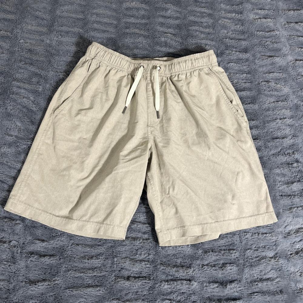 Fair Harbor Mens The One Short Tan Beige Recycled Stretch Casual Shorts Small